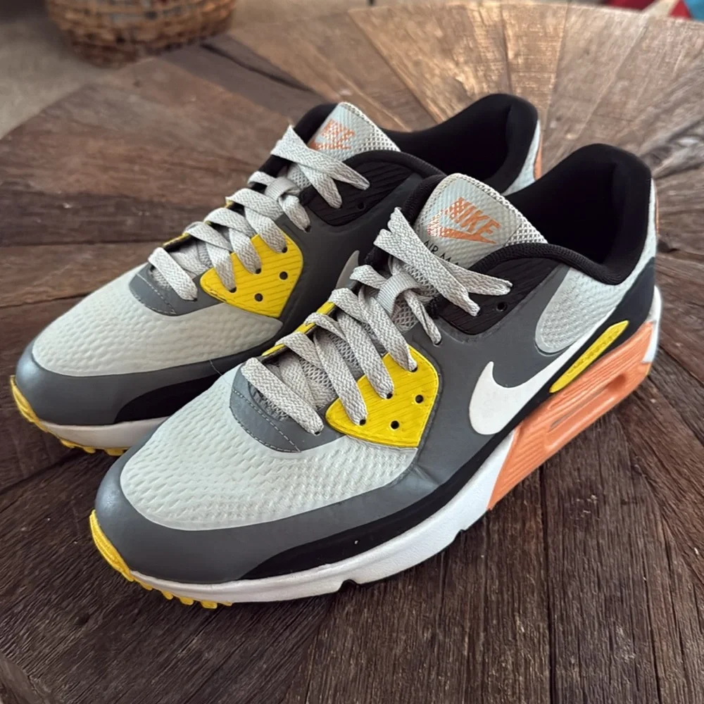 Nike Air Max 90 Orange Smoke Gray Golf Sneaker CU9978-012 - Picture 6 of 9